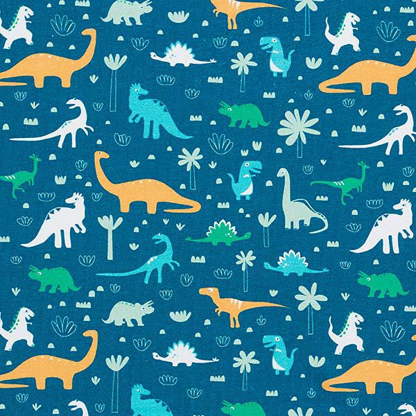 Stoffpaket Jersey Dinowelt | PETIT CITRON – petrol, image number 6