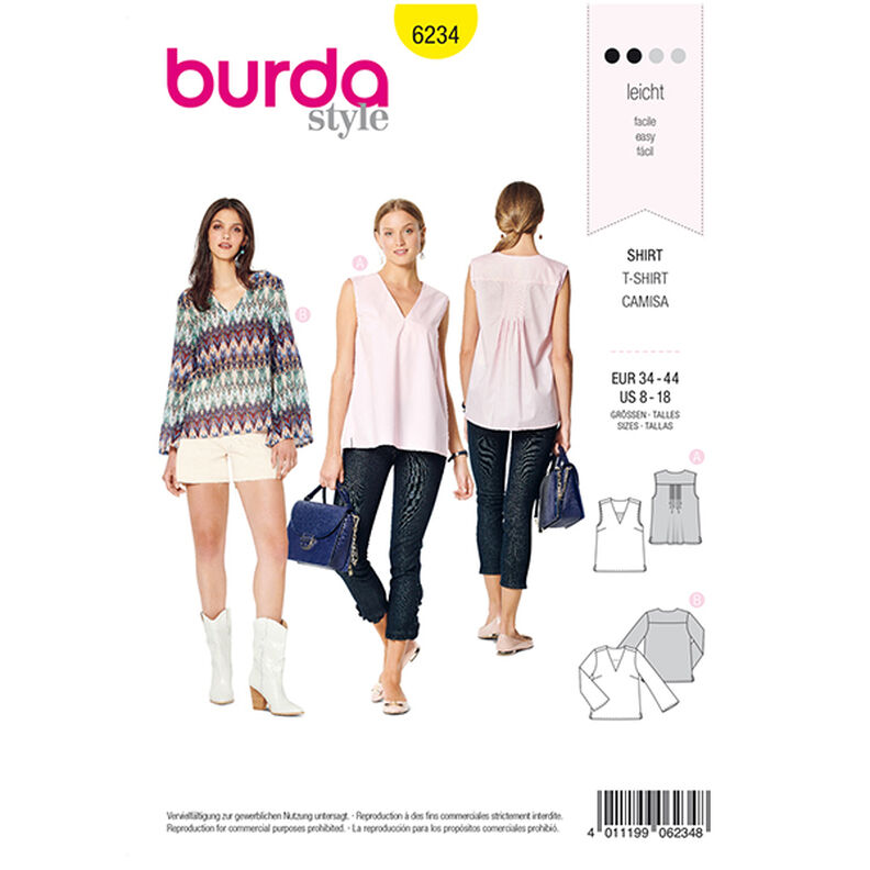 Bluse/Top | Burda 6234 | 34-44,  image number 1