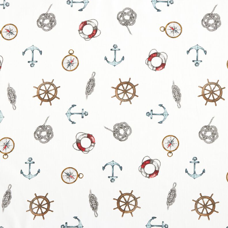 Dekostoff Panama Maritim – weiss,  image number 1