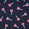 Baumwolljersey Glitzer-Herzen-Lollies | Poppy Fabrics – nachtblau,  thumbnail number 1