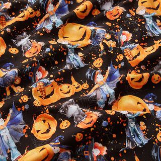 Baumwolljersey Halloween Digitaldruck – schwarz, 
