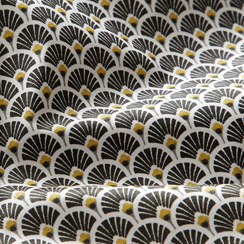 Beschichtete Baumwolle kleine Fächer – schwarz,  image number 2