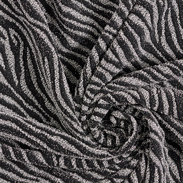 Jersey mit Lurex-Zebramuster – schwarz/silber,  image number 3