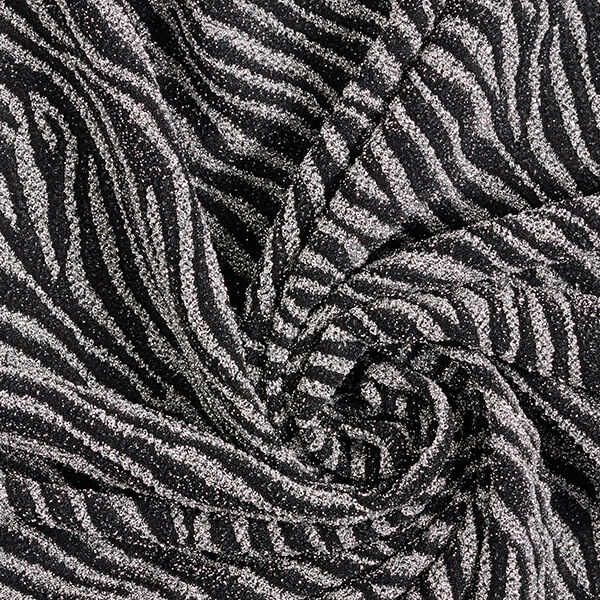 Jersey mit Lurex-Zebramuster – schwarz/silber, image number 3