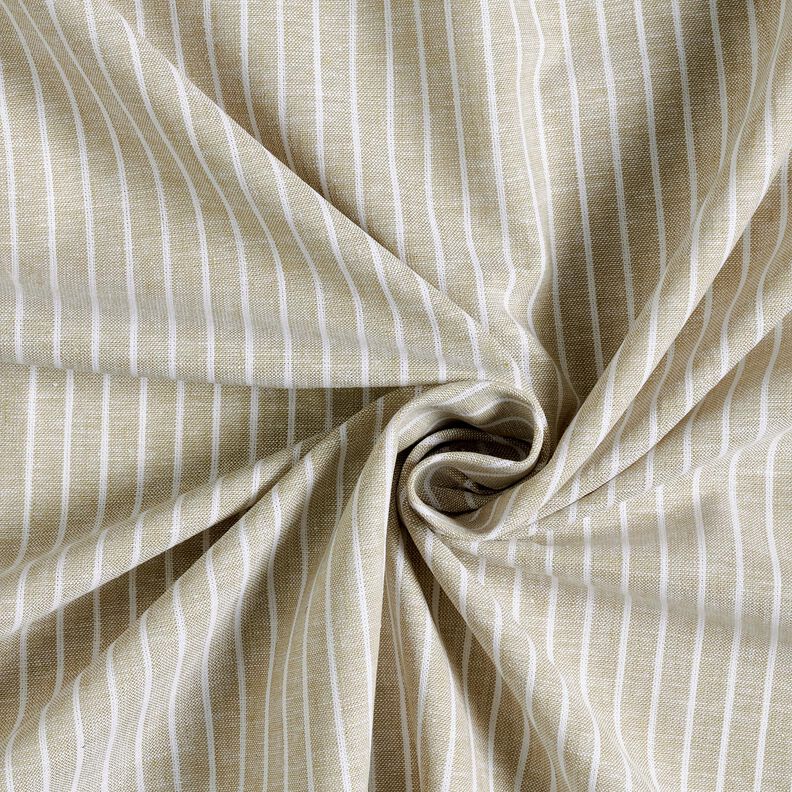 Leinen-Baumwoll-Mix breite Streifen – dunkelbeige/weiss, image number 3