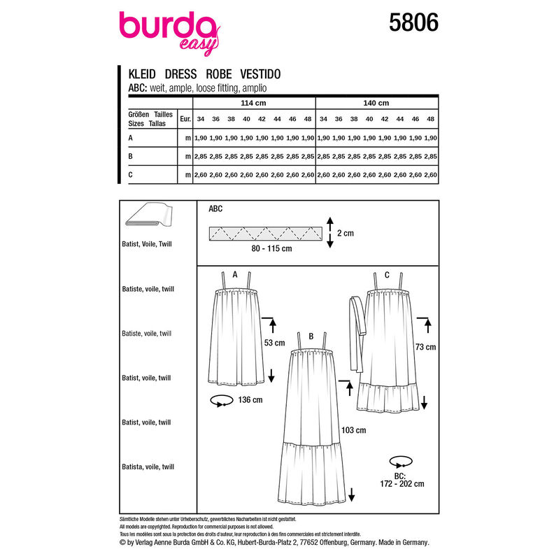 Kleid | Burda 5806 | 34-48,  image number 12