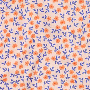 GOTS Baumwollpopeline Streublümchen | Poppy Fabrics – natur/pfirsichorange, 
