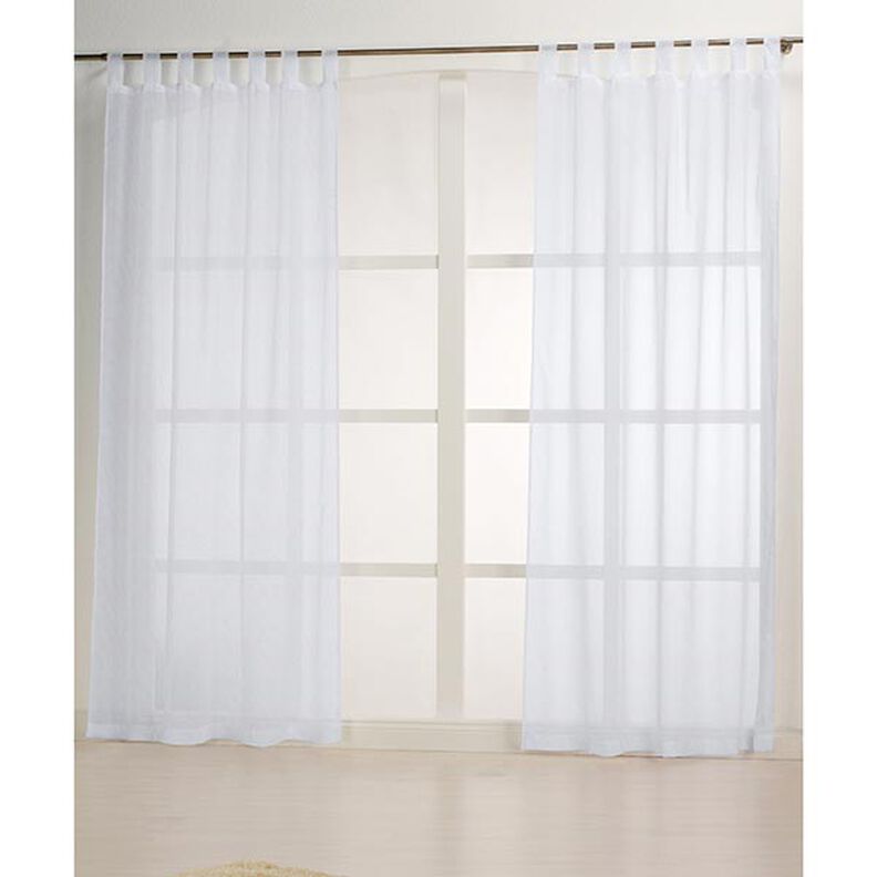 Gardinenstoff Voile Leinenlook 300 cm – weiss,  image number 5