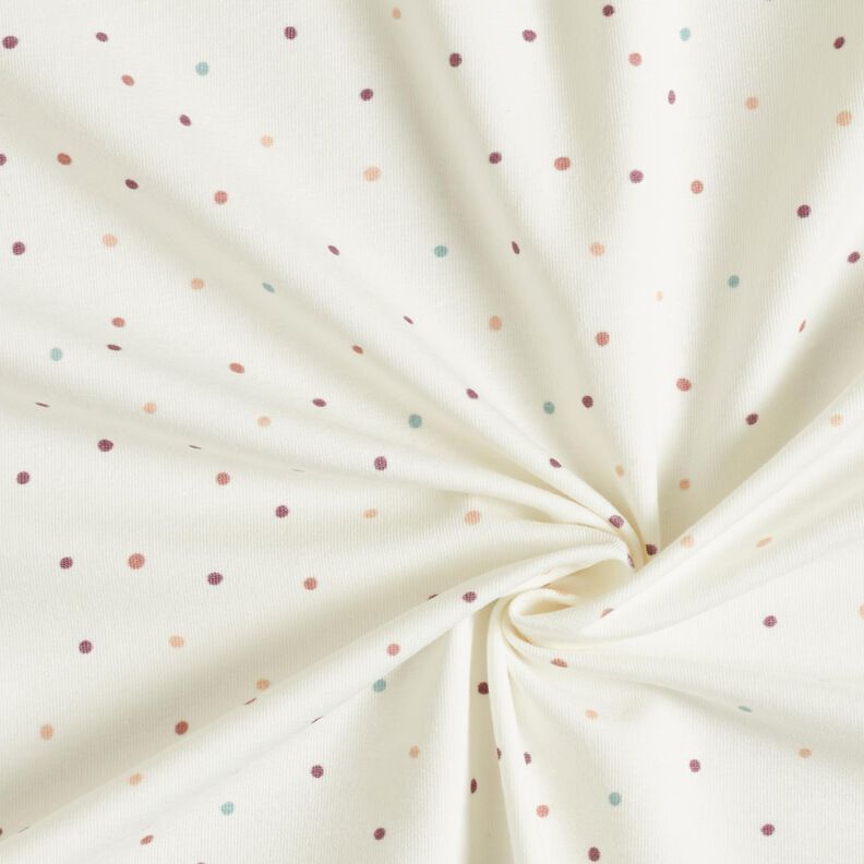 Baumwolljersey bunte Punkte – wollweiss,  image number 3