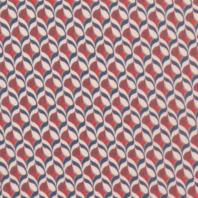Chiffon Retromuster – weiss/dunkelrot, 