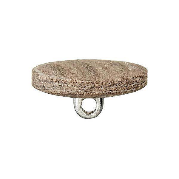 Holz/Metallknopf mit Öse – hellbraun