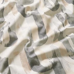 Dekostoff Halbpanama kunstvolle B&ouml;gen &ndash; hellbeige/grau, 