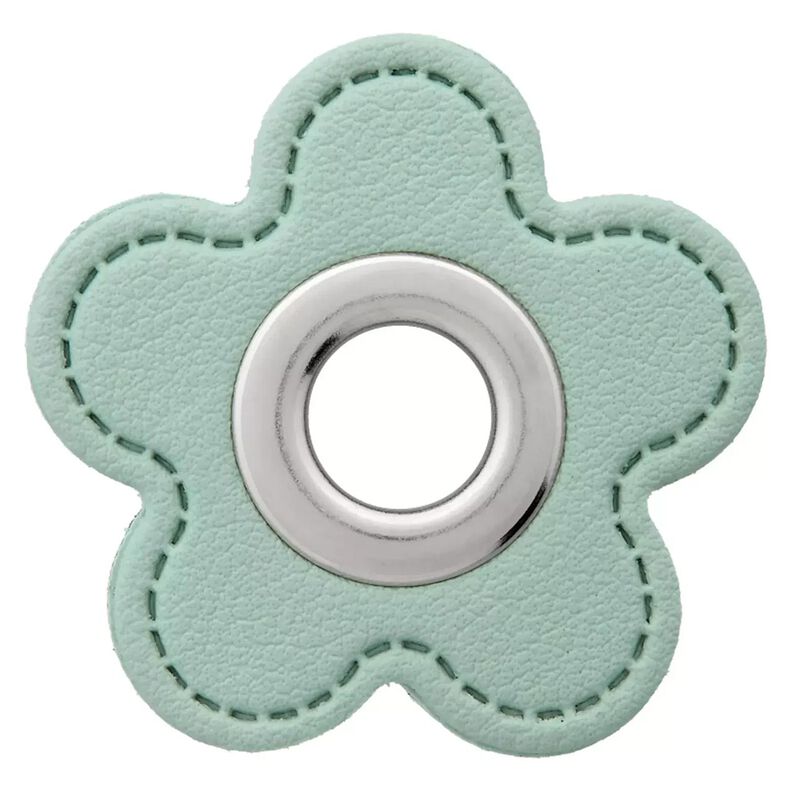 Lederimitat Ösenpatch Blume | Prym – mint, image number 1