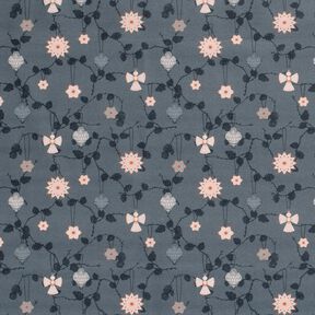 Baumwollstoff Popeline Scandi-Baumschmuck – schiefergrau, 