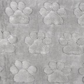 Kuschelfleece Hundepfoten – elefantengrau, 