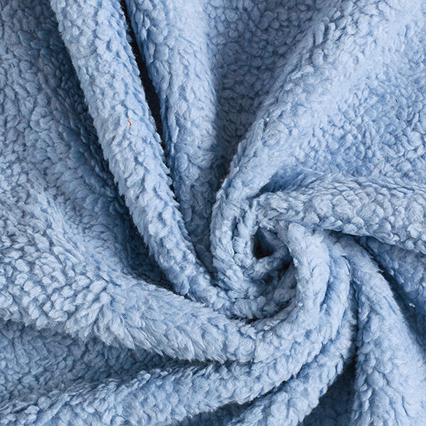 Baumwoll-Sherpa Uni – hellblau | Reststück 50cm