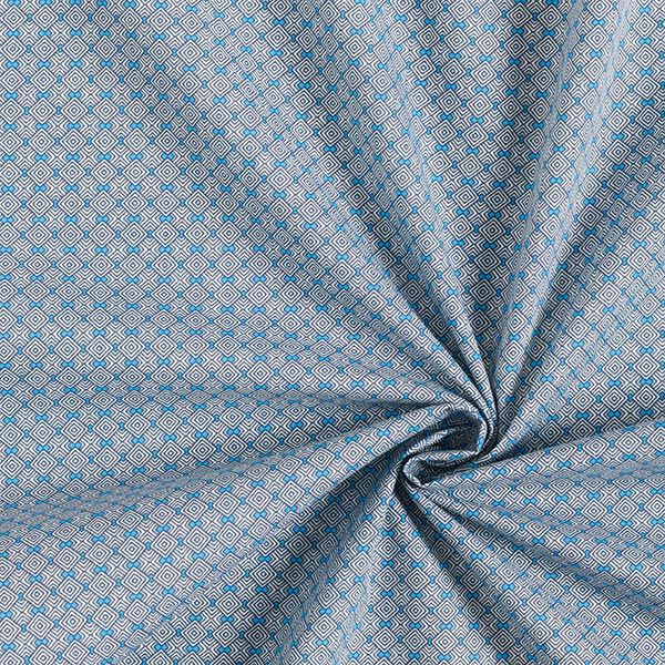 Futterstoff Rautenmuster – grau/blau | Reststück 50cm