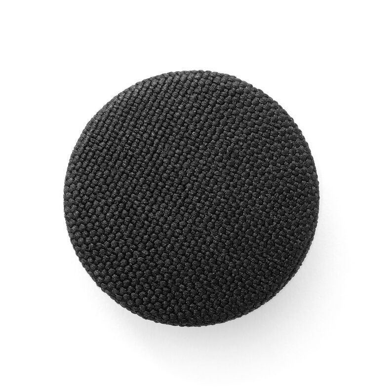 Bezogener Knopf, Classic Poly – schwarz,  image number 1