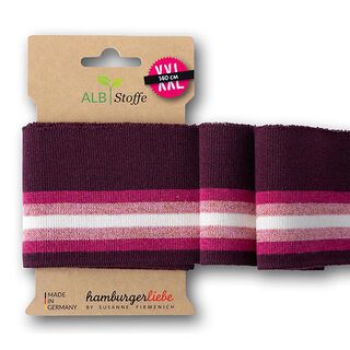 Bio Strickbündchen Cuff Me Glam [140 cm | 7.5 cm ] | Albstoffe  – flieder/weiss, 
