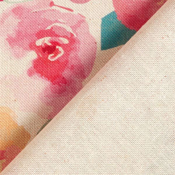 Dekostoff Digitaldruck Aquarellblumen | Reststück 50cm