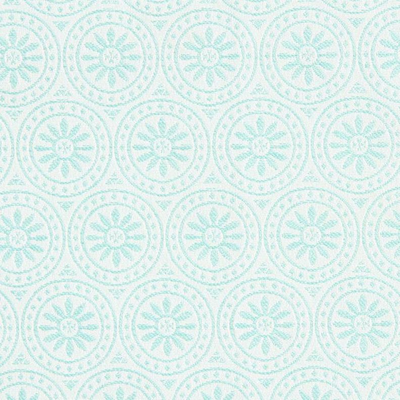Outdoorstoff Jacquard Kreis-Ornamente – mint/wollweiss,  image number 1
