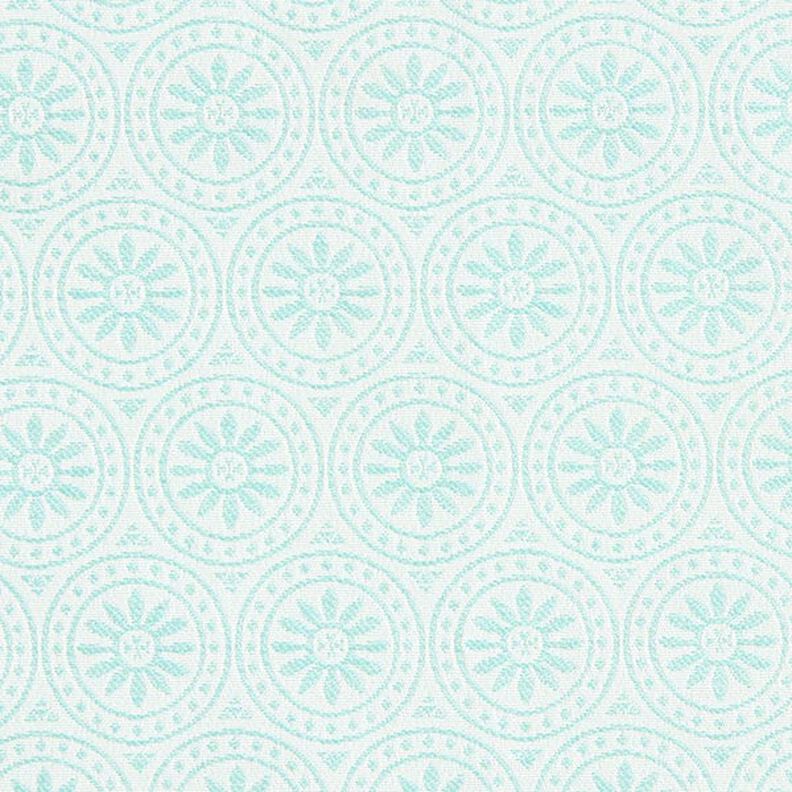 Outdoorstoff Jacquard Kreis-Ornamente – mint/wollweiss,  image number 1