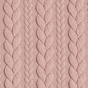 Jerseyjacquard Cloqué Zopfmuster – rosé, 