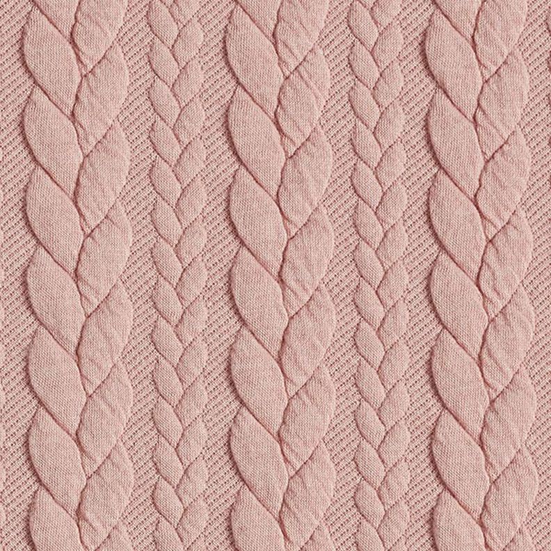 Jerseyjacquard Cloqué Zopfmuster – rosé,  image number 1