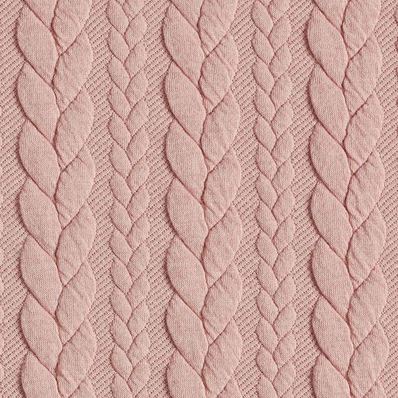 Jerseyjacquard Cloqué Zopfmuster – rosé,  image number 1