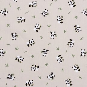 Baumwollstoff Cretonne süßer Pandabär – natur, 