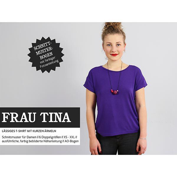 FRAU TINA Lässiges Basicshirt mit kurzen Ärmeln | Studio Schnittreif | XS-XXL