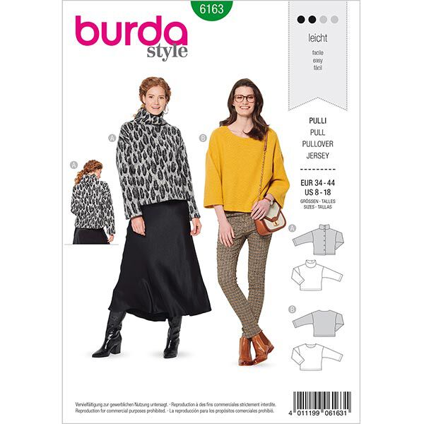 Pullover | Burda 6163 | 34-44, image number 1