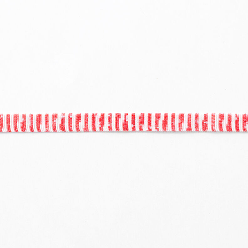 Strickband  Melange Streifen [13 mm] – weiss/rot,  image number 2