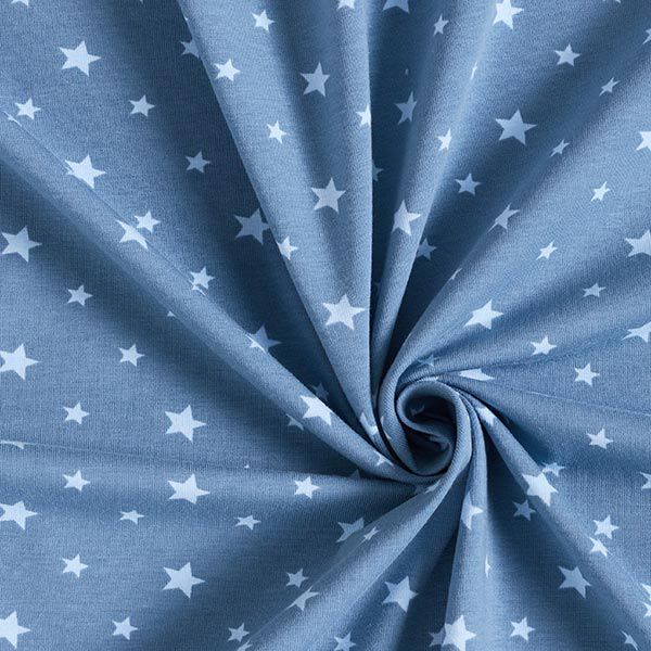 Baumwolljersey Sternchen – jeansblau | Reststück 100cm