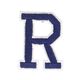 Applikation Buchstabe R [ Höhe: 4,6 cm ] – marineblau,  thumbnail number 1