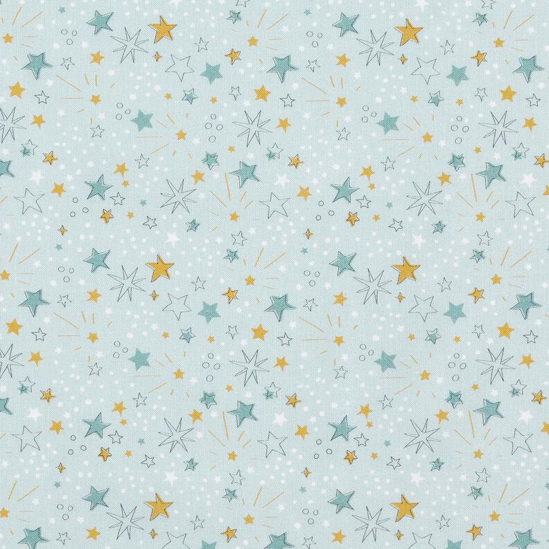 Baumwollpopeline Sternenhimmel – babyblau,  image number 1