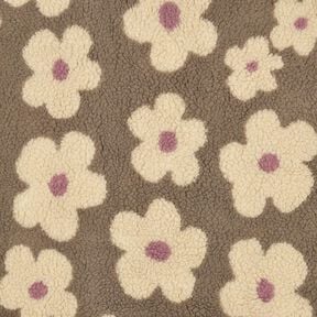 Teddypl&uuml;sch Blumen | Poppy Fabrics &ndash; d&uuml;ne/hellbeige, 