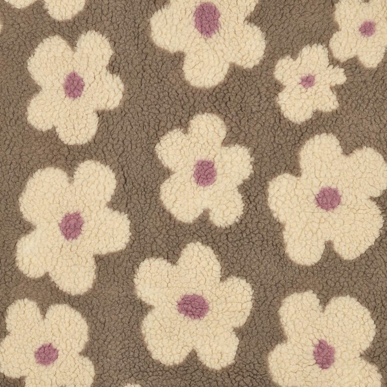 Teddypl&uuml;sch Blumen | Poppy Fabrics &ndash; d&uuml;ne/hellbeige,  image number 1