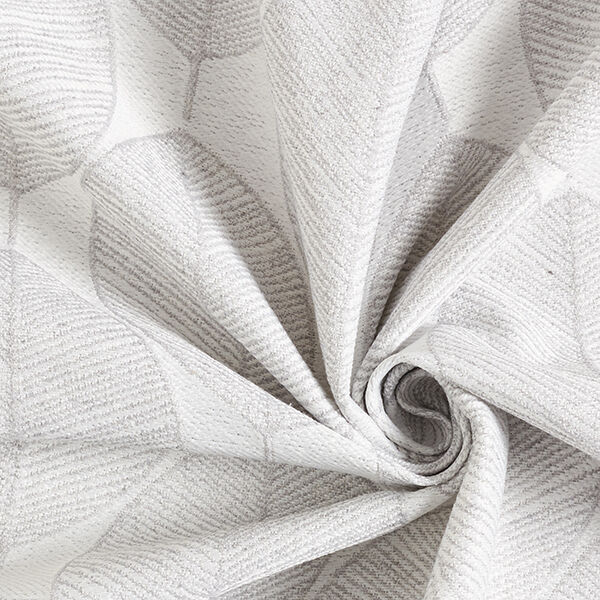 Dekostoff Jacquard dezente Blätter – hellgrau, image number 3