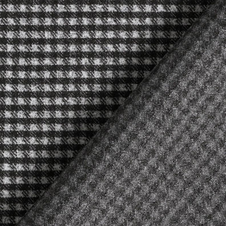Mantelstrick Stretch kleines Karo – hellgrau/schwarz,  image number 4
