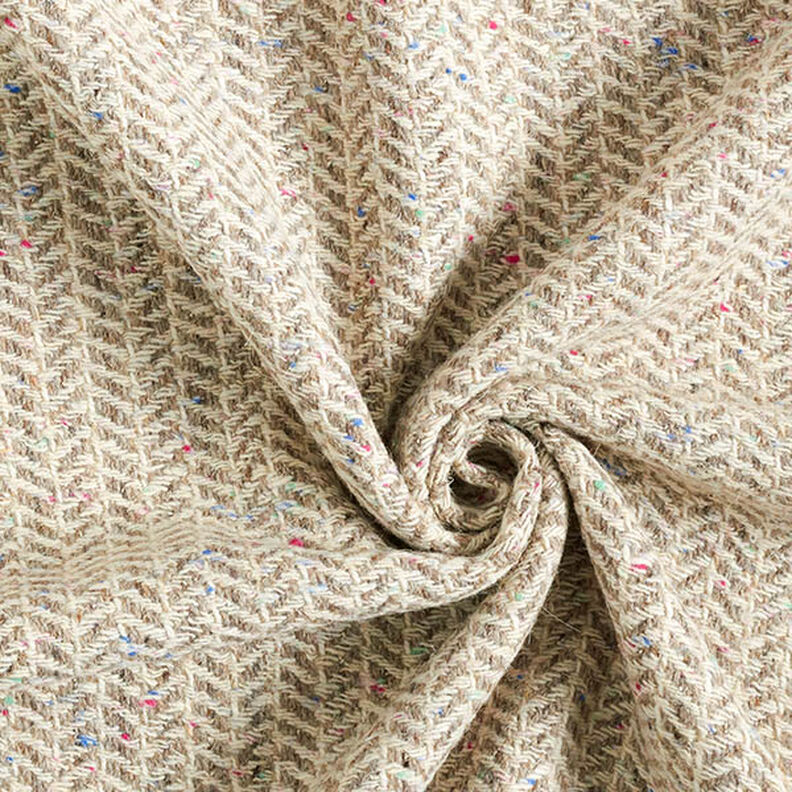 Mantelstoff Woll-Mix Fischgrat – taupe | Reststück 90cm,  image number 3