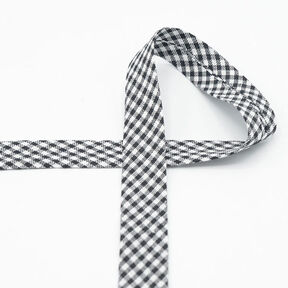 Schrägband Vichykaro [20 mm] – schwarz, 