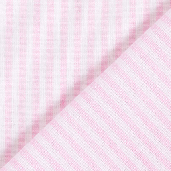 Baumwollstoff feine Längsstreifen – weiss/rosa | Reststück 100cm