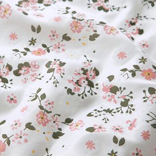 Seiden-Viskose-Satin verstreute Blumen – weiss, 