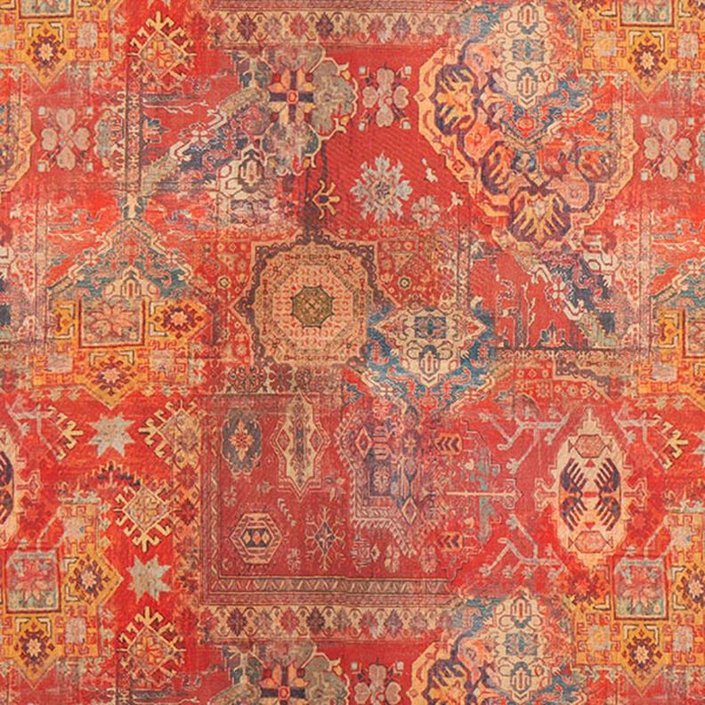 Dekostoff Halbpanama Ethno-Ornamente – terracotta,  image number 1
