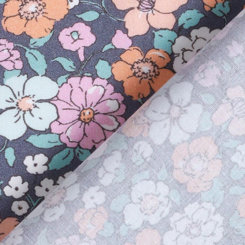 GOTS Baumwollpopeline Blumenwiese | Poppy Fabrics – schiefergrau,  image number 4