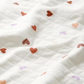 Doubleface bunte Herzen – elfenbein, 