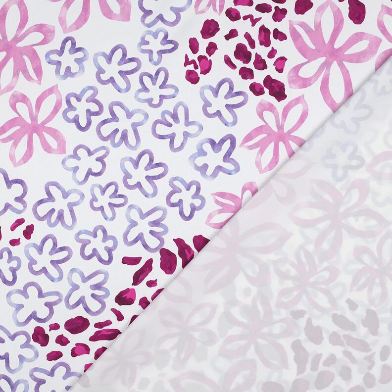 Micro Satin Blumen & Leo &ndash; weiss/beere,  image number 4