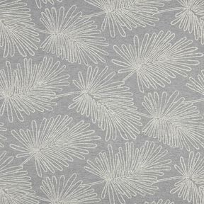 Dekostoff Jacquard Blätterkonturen – grau, 