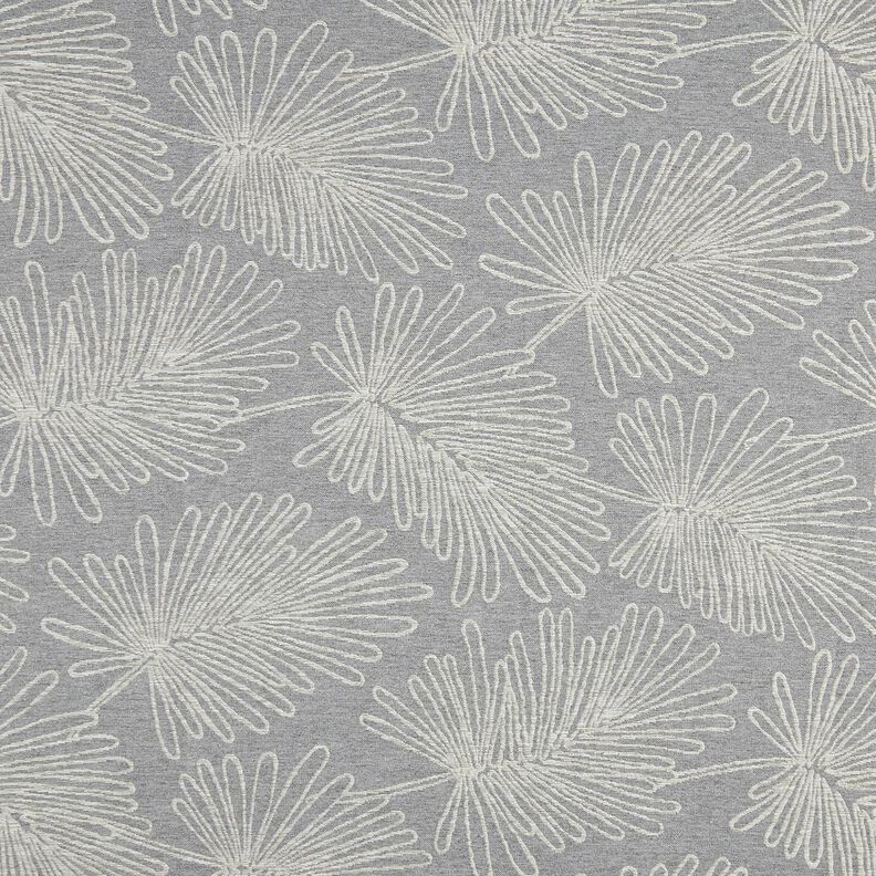 Dekostoff Jacquard Blätterkonturen – grau, image number 1
